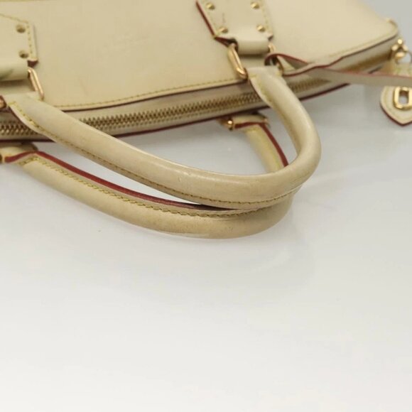 LOUIS VUITTON Suhari Lockit MM Hand Bag Leather White M91874 LV Auth sw1347 - Picture 7 of 16